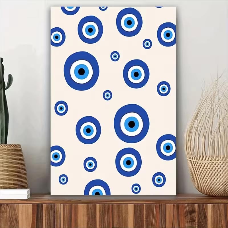Grand tableau bleu beige moderne minimaliste pour intérieur chic