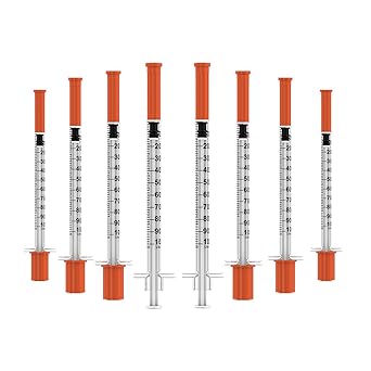 U-100 1ml/cc Disposable Syringes with Needle 30G 5/16" 8mm, 30 Pcs Individually Wrapped