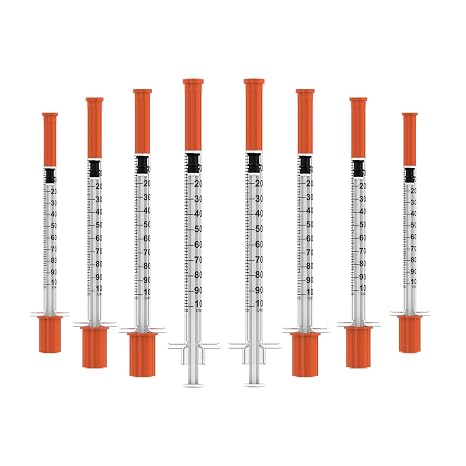 U-100 1ml/cc Disposable Syringes with Needle 30G 5/16 (8mm), 30 Pcs Individually Wrapped