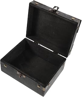 Vintage Wooden Jewelry Box with Lock, Retro Treasure Chest for Escape Room Games, Portable and Secure Wooden Organizer for Rings, Earrings, and Small Accessories, for Home