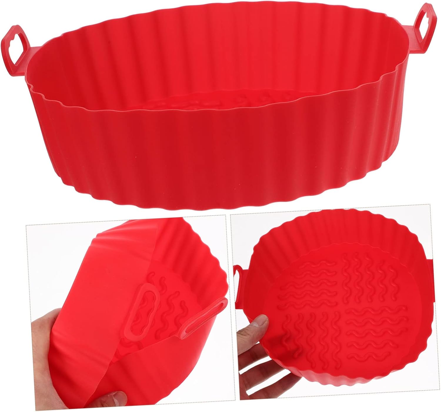 5pcs Air Fryer Liner Reusable Silicone Air Fryer Bowl Protective Liner for Airfryer Oven Heat Resistant Pad