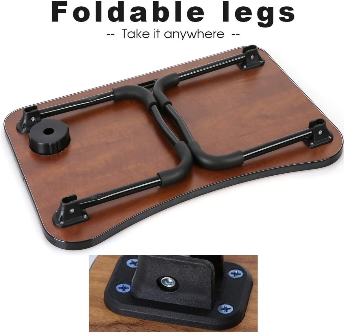 Laptop Desk Foldable Laptop Table Portable Laptop Bed Tray Table Notebook Stand Reading Holder with The Cup Slot for Eating Breakfast,Reading,Watching Movie on Bed/Couch (Black Gold Stripes)