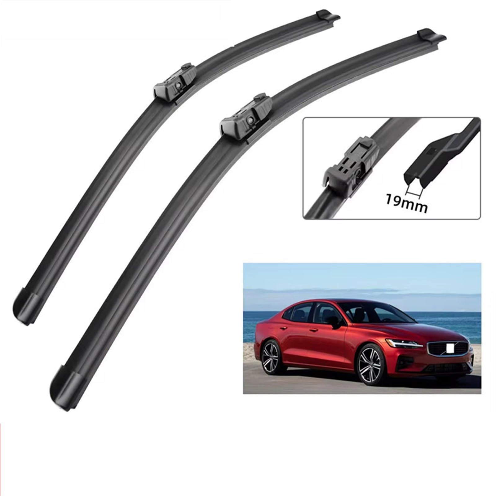 Spazzola Tergicristallo Compatibile con Volvo per S60 2019 2020 2021 2022 2023 Accessori per Auto Spazzole Tergicristallo Anteriori 24" (600 Mm) + 20" (650 Mm)