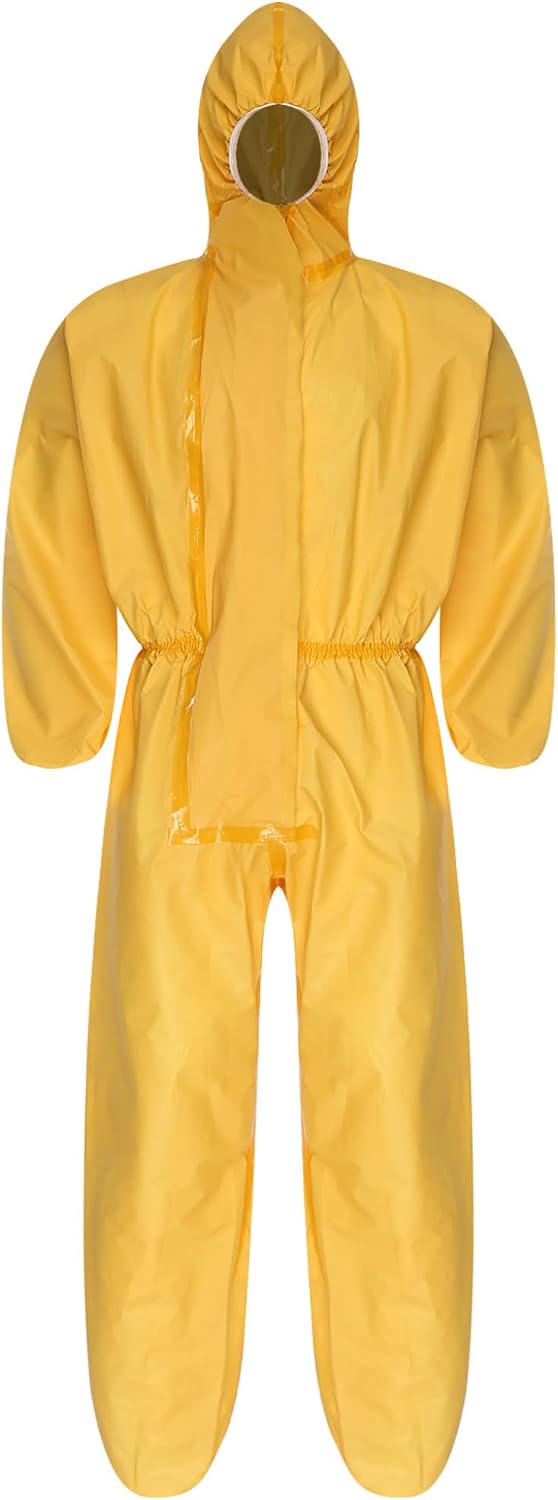 Sholeno Unisex Full-body Waterproof Jumpsuit Protective Hoodie Coveralls for Lab Transport Spray Paint