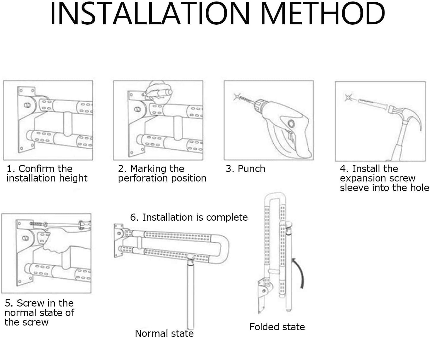 Blасk Frіdау - 40% оƒƒ LDS 23.6 * 27.5 INCH Medical Toilet Grab Bar Reinforced I-Steel Structure Safety Handicap Bathroom Seat Support Foldable Skid Resistance Bathroom Bar Hand Grips for Disability Aid Elderly Assistance