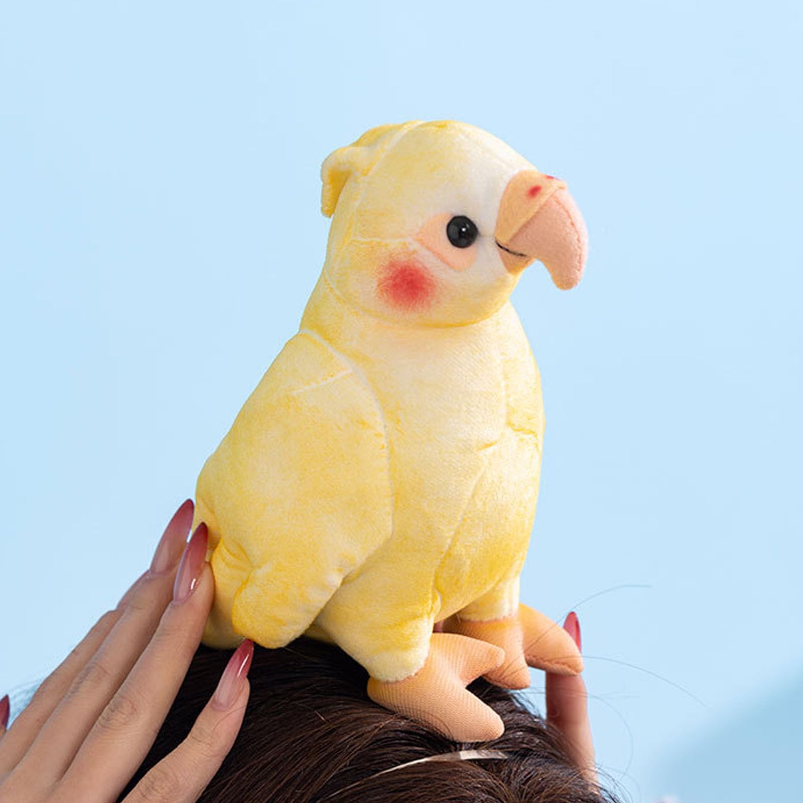pluszowa zabawka, Śliczna żółta pluszowa papuga, miękka wypchana Lovebird, urocza przytulanka prezent dla dzieci i miłośników ptaków