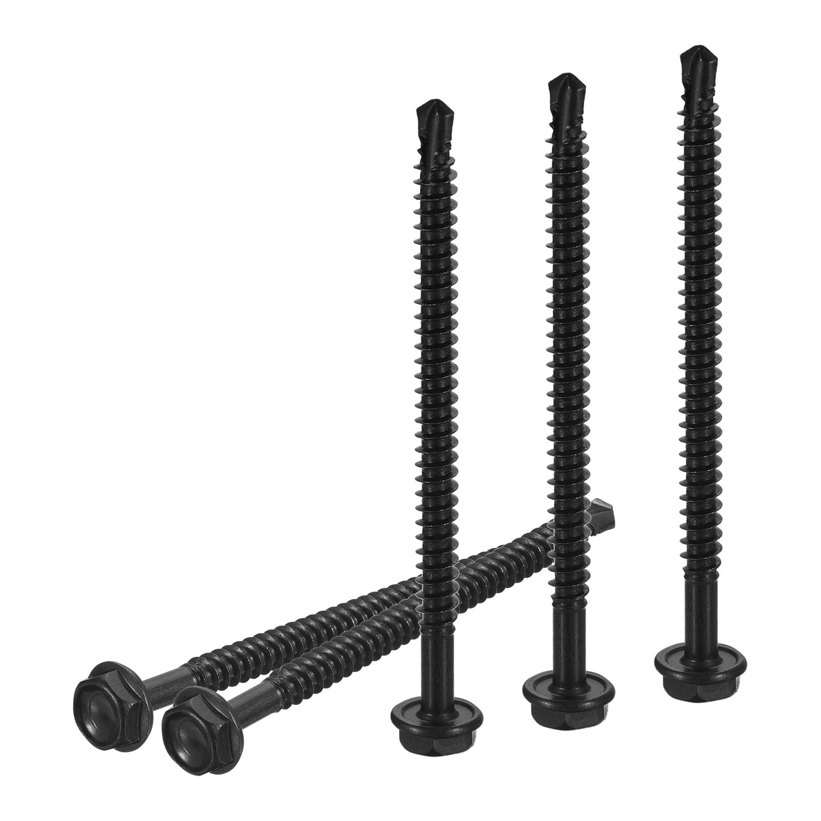DTGN #10x2-3/4" Hex Washer Head Self Drilling Screws, 50Pack, Good for Machine, 410 Stainless Steel Black Oxide