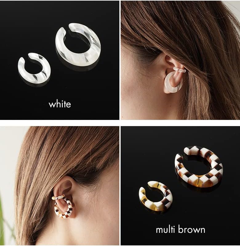 KISSO Earcuff イヤーカフ SサイズとMサイズの2個セット【multi brown】＆おもてな紙セット イヤカフ イヤー