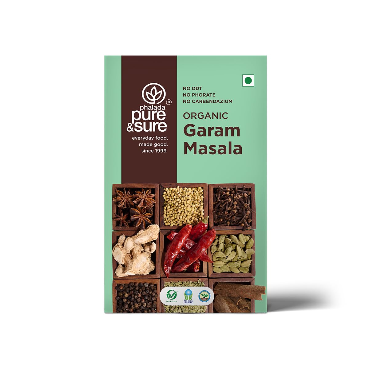 Pure & Sure Organic Garam Masala 200gm| Traditional, Authentic & Multipurpose Masala Powder | Perfect Blend of Spices with Great Taste & Aroma | No Preservative & Pesticide| 100gm each (Pack of 2)
