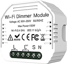 Interruptor de luz inteligente, mewmewcat 90-250 V Wifi Módulo Dimmer Interruptor Dimmer Interruptores de Luz Inteligentes Interruptor de 2 Vias Controle de Voz APP Função de Tempo de Controle Remoto