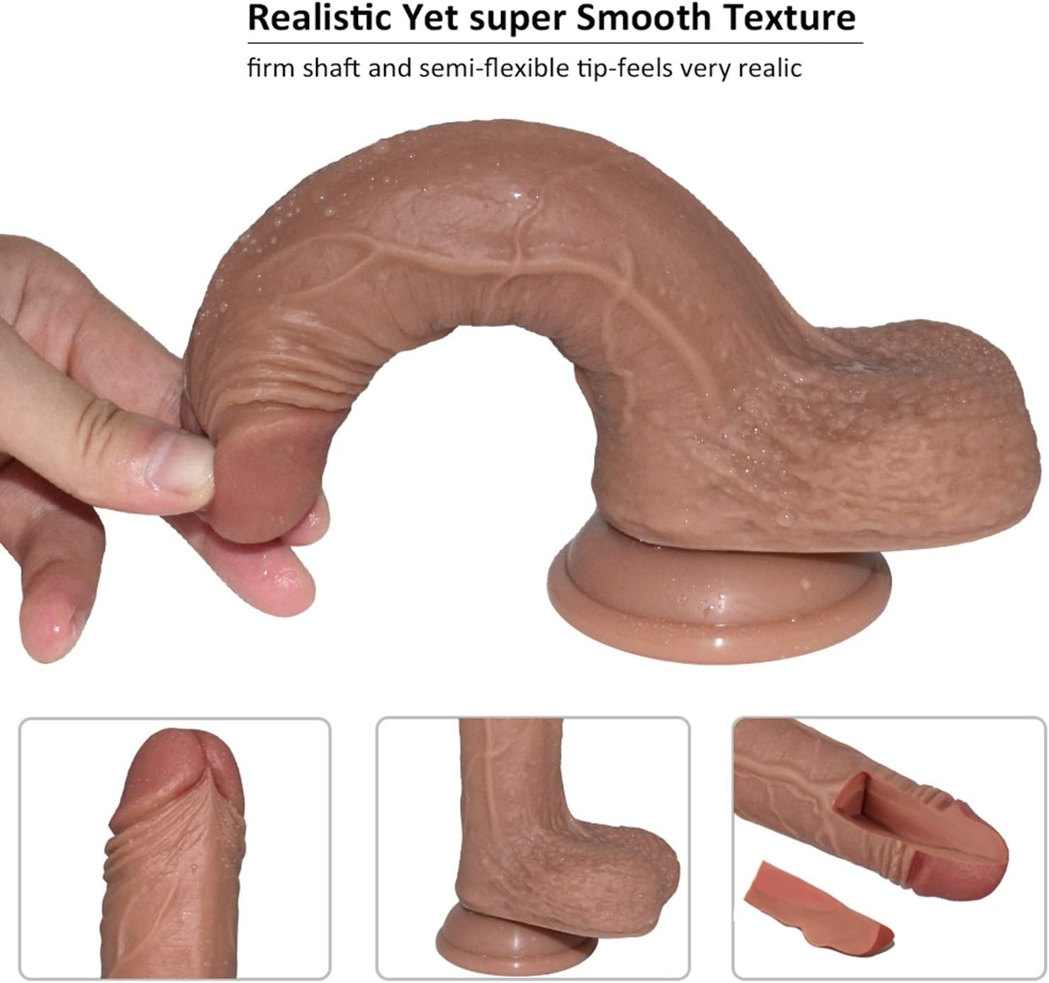 5.7 Inch Real Touch Realistic Simulate Dǐdlo Massaged Body Toys for Women- Women's Real Feelings