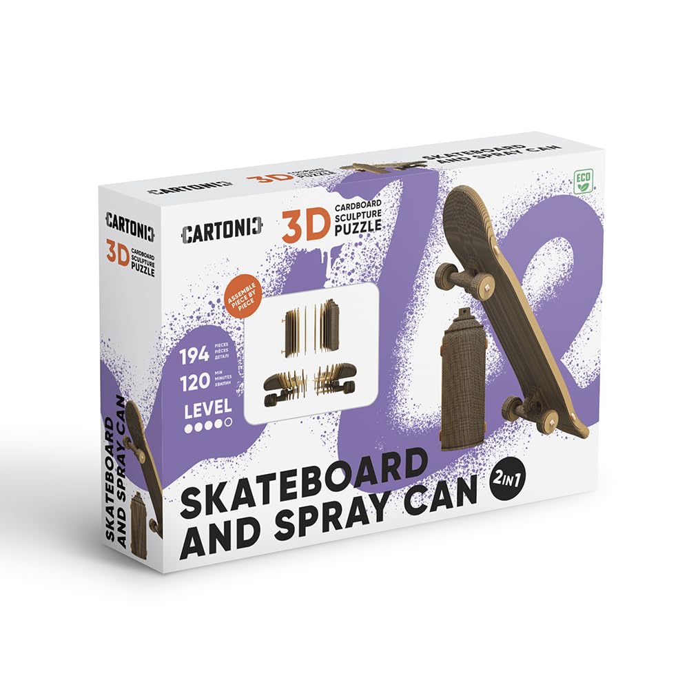 Skateboard Puzzle 3D en Carton – Coffret 2 Maquettes