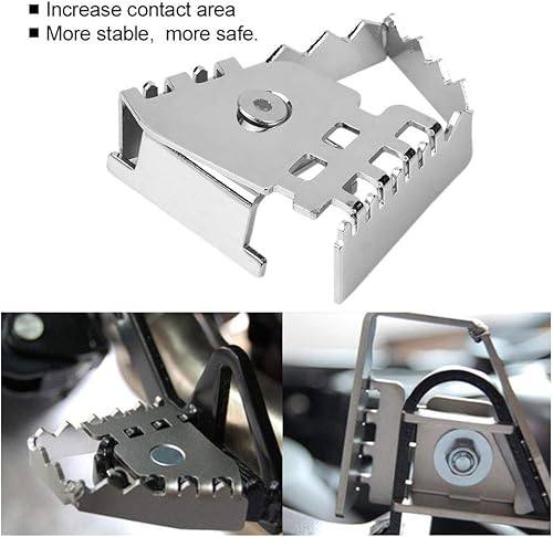 Miniatura 4 de Acouto extensión de la palanca del freno trasero, motocicleta freno trasero extensión pedales de acero inoxidable ancho pie trasero palanca pedal