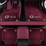 LRKKJQ Car Doormat Replacement for Volvo XC-70 All-Weather Car Mat All-Inclusive Style Car Mat Front and Rear Floor Mat,4 Double Layer Wine red