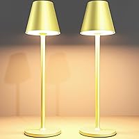 Vista 18 de Paquete de 2 lámparas de mesa inalámbricas, lámpara de escritorio recargable de 5000 mAh, luz nocturna LED regulable de 3 niveles para dormitorio