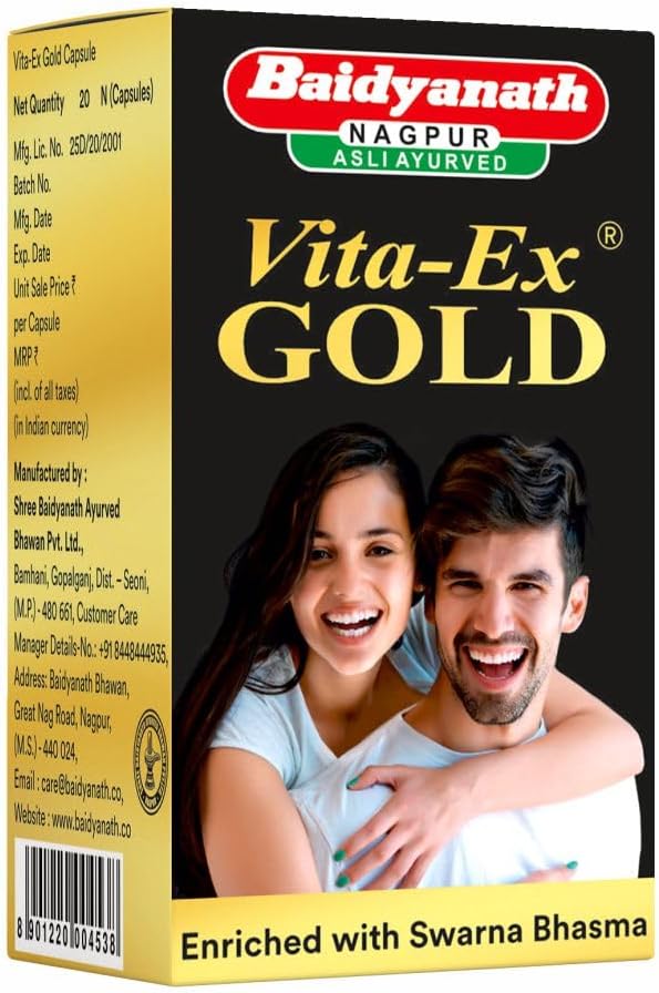 Baidyanath Vita Ex Gold Plus I Stamina Booster I 20 Capsules