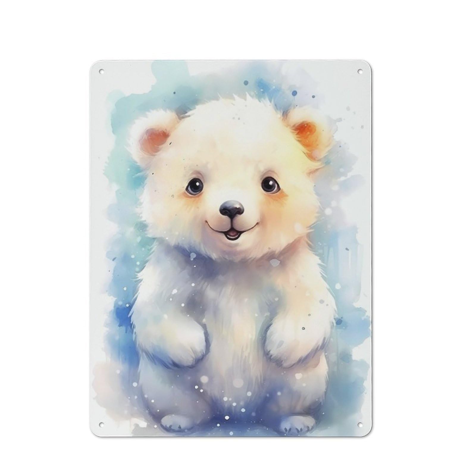 Junmoney Polar Bear Cute Metal Sign 40X30cm With For Hallway Wall, Vintage Decor, For Garage, Workshop And Man Cave Decoration