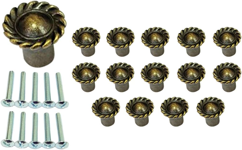 QCAA Cabinet Vintage Knob for Drawer, 1.18 inch Diameter, Matte Black, 24 Pack, Made in Taiwan