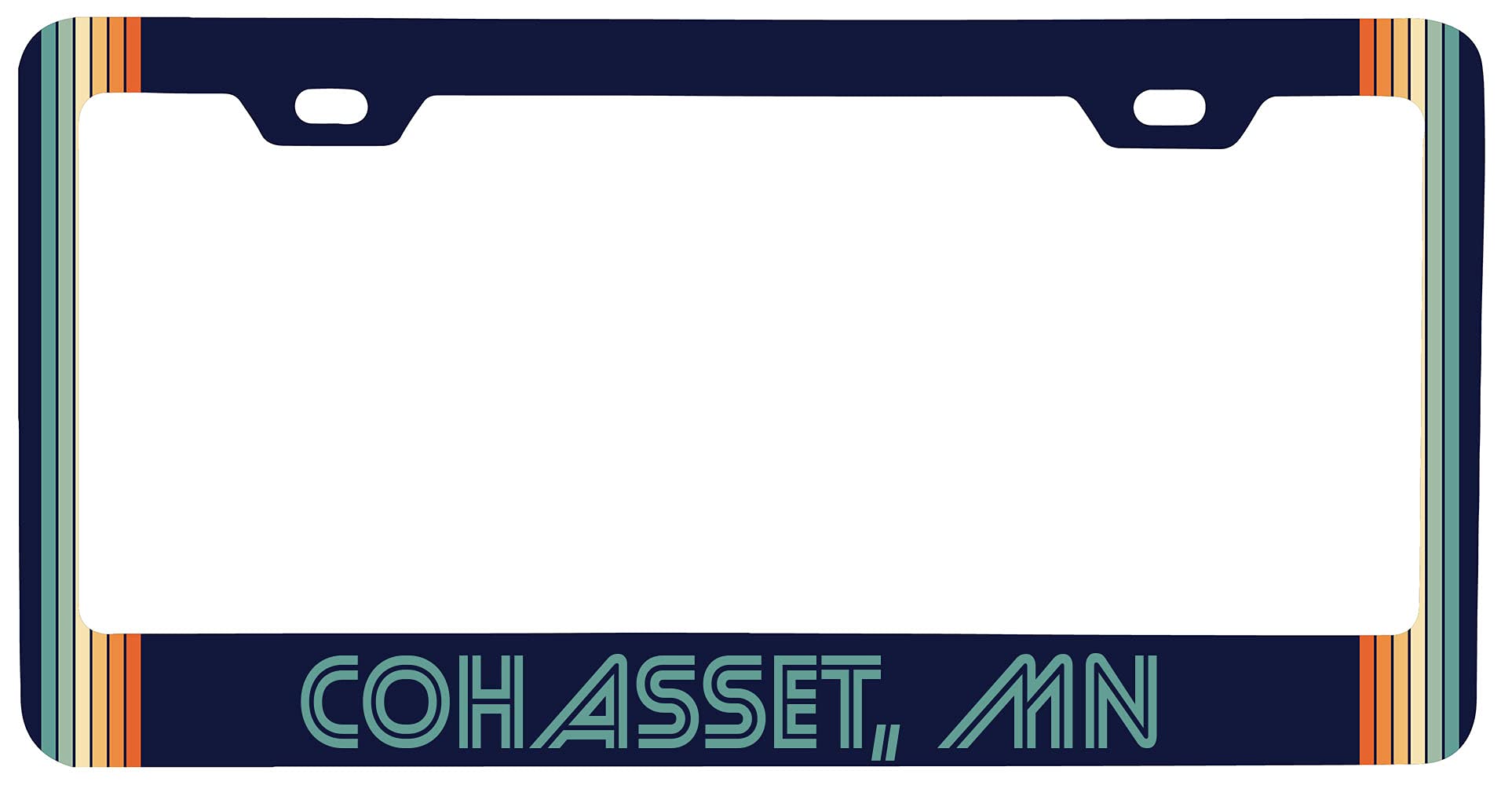 Cohasset Minnesota Car Metal License Plate Frame Retro Design