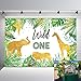 Mehofoto Wild One Birthday Backdrop Jungle Animals Party Photo Background 7x5ft Gold Safari Tropical Leaves Backdrops for Boys Birthday Cake Table Decorations