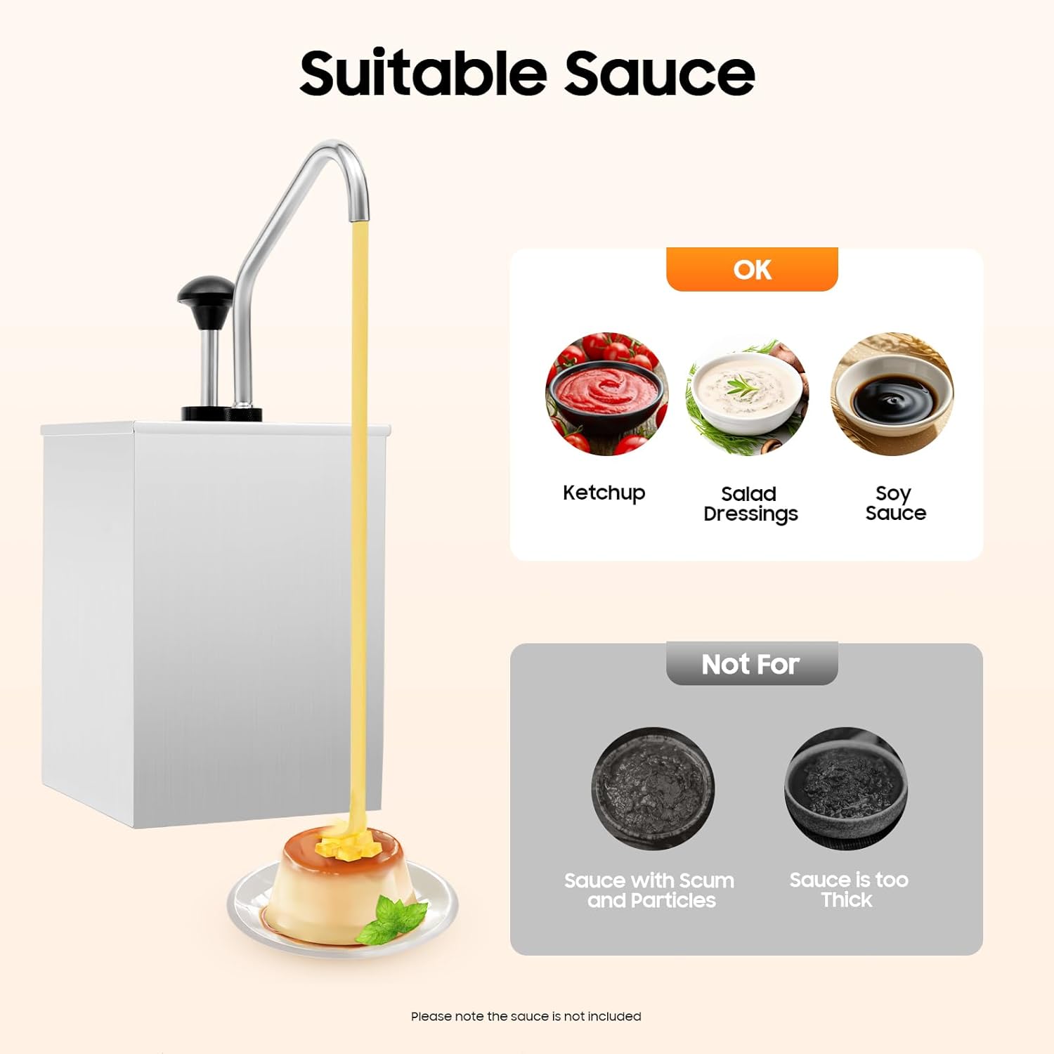 Stainless Steel Sauce Pump Dispenser, 4l/4.2qt Commercial Ketchup Dispenser Pump, Condiment Pumps Dispensers For Ketchup Dressing Syrup