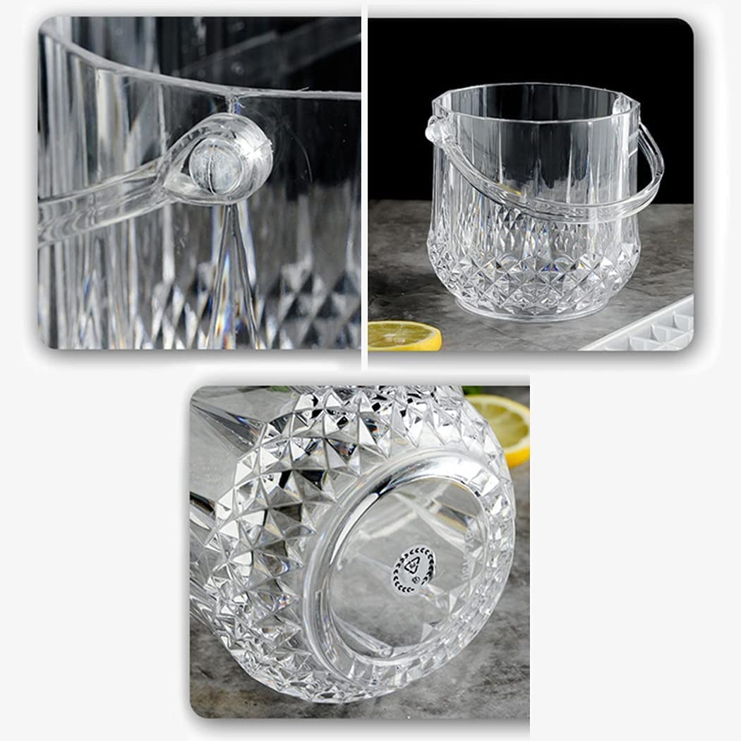 Cubo Hielo Cubo de Hielo champán Vino Cerveza Bebidas Cubo acrílico Transparente bañera portátil Bebida con Mango for la Herramienta Bar Suministro (Color: a) Accesorios Barra(C)
