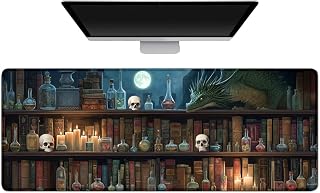 Gothic Skull Desk Mat,Desk Pad, XXL Large Mouse Pad,Anti-Slip Big Mousepad with Stitched Edges,Computer Mouse Pads for Desktop Decor,Cute Office Desk Accessories for Women Man Gamer