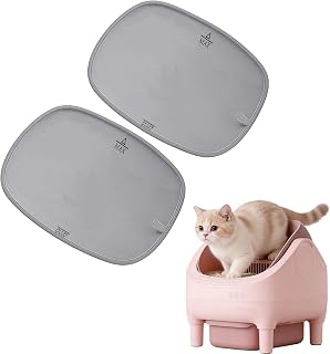 Portable Pet Pivot Litter Box Replacement pad，Open-Top Automatic Litter Box Replacement Liner,Easy to Replace and Use (Grey-B)