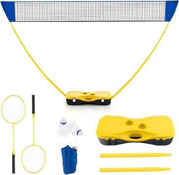 SPOTRAVEL Portable Badminton Net Set, Folding Badminton Net