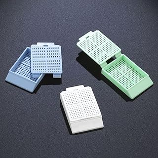 Globe Scientific 1091B Biopsy Embedding Cassette with Attached Lid, 30Â° Writing Area, Bulk, Blue, Pack of 1000