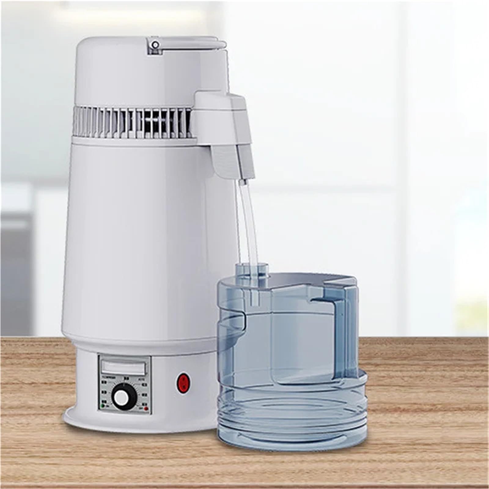 máquina destiladora de agua, Purificador De Destilador Con Filtro Botella Agua 4L, Máquina Sobremesa Portátil, Temperatura Ajustable Acero Inoxidable Para Laboratorios Y Hogares