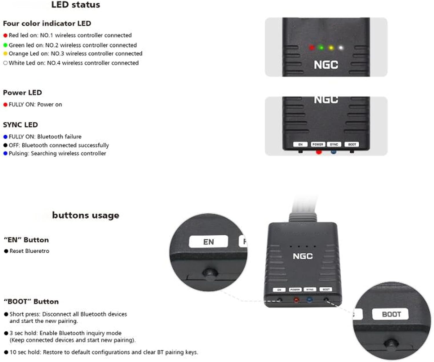 Game Controller Adapter, Bluetooth Joystick Converter with USB Connectivity for Console Gaming