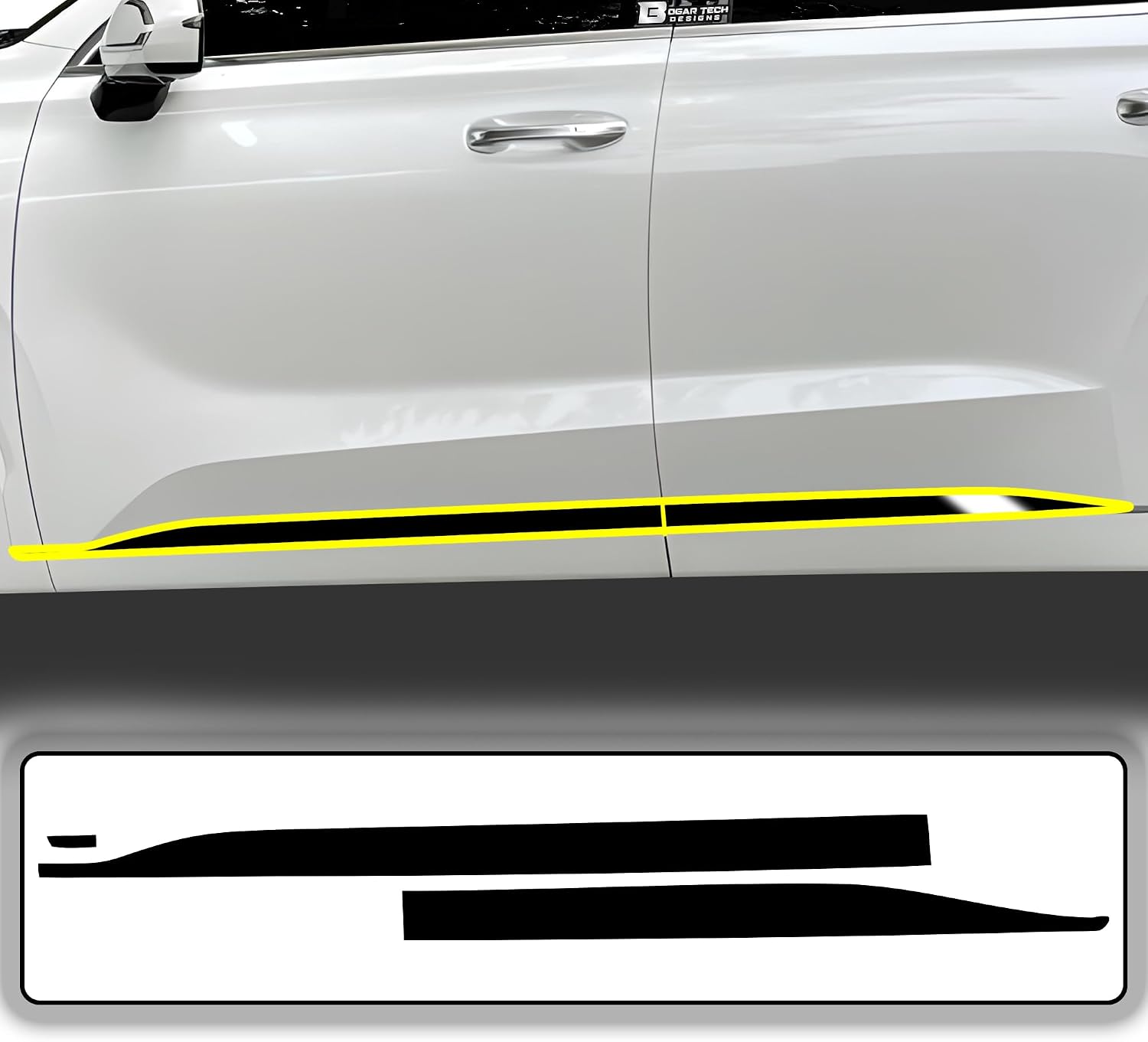 BOGAR TECH DESIGNS for Hyundai Palisade 2020-2025 Side Window Chrome Delete – Precut Vinyl Trim Overlay, Gloss Black Blackout Appearance