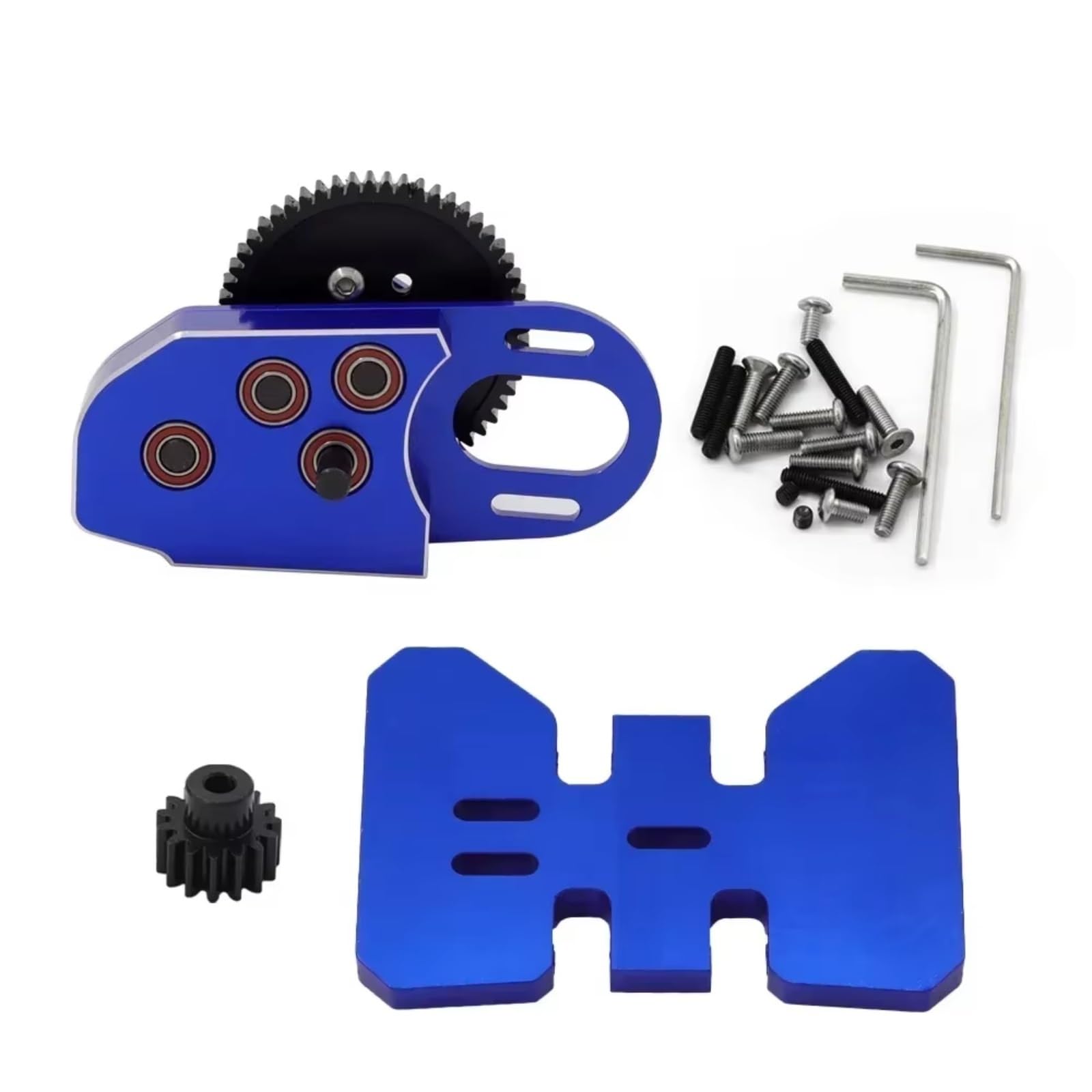 Piezas para Coches RC para Axial para SCX10 90046 para TRX4 1/10 RC Pieza Coche De Orugas 2Caja Cambios para Baja Caja Transmisión Intermedia con Engranaje Sobremarcha(Blue)