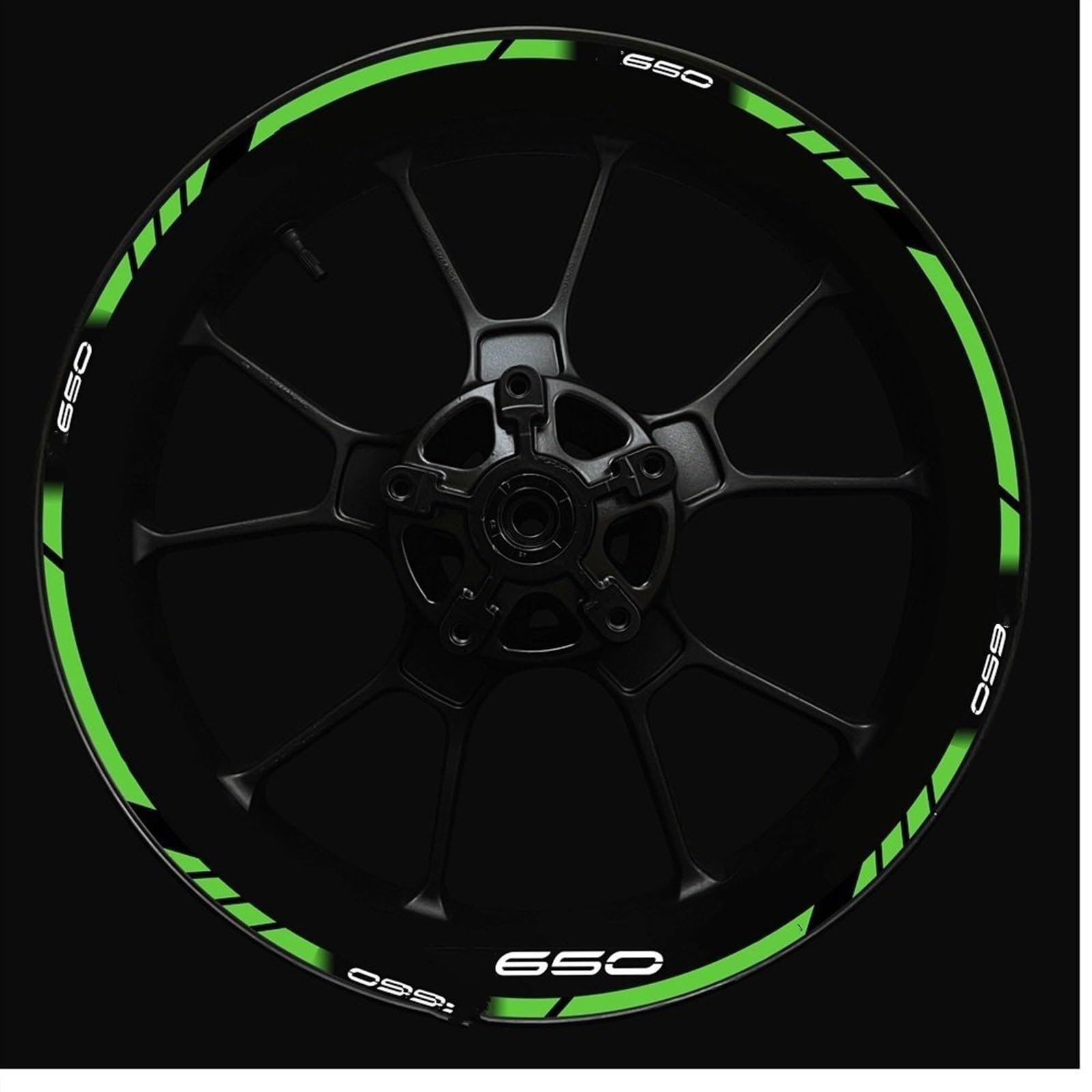 Front and Rear Wheel Hub Decal Set Improved Decoration for Kawasaki for Z650 Motorcycle Rim Stickers(Color25)