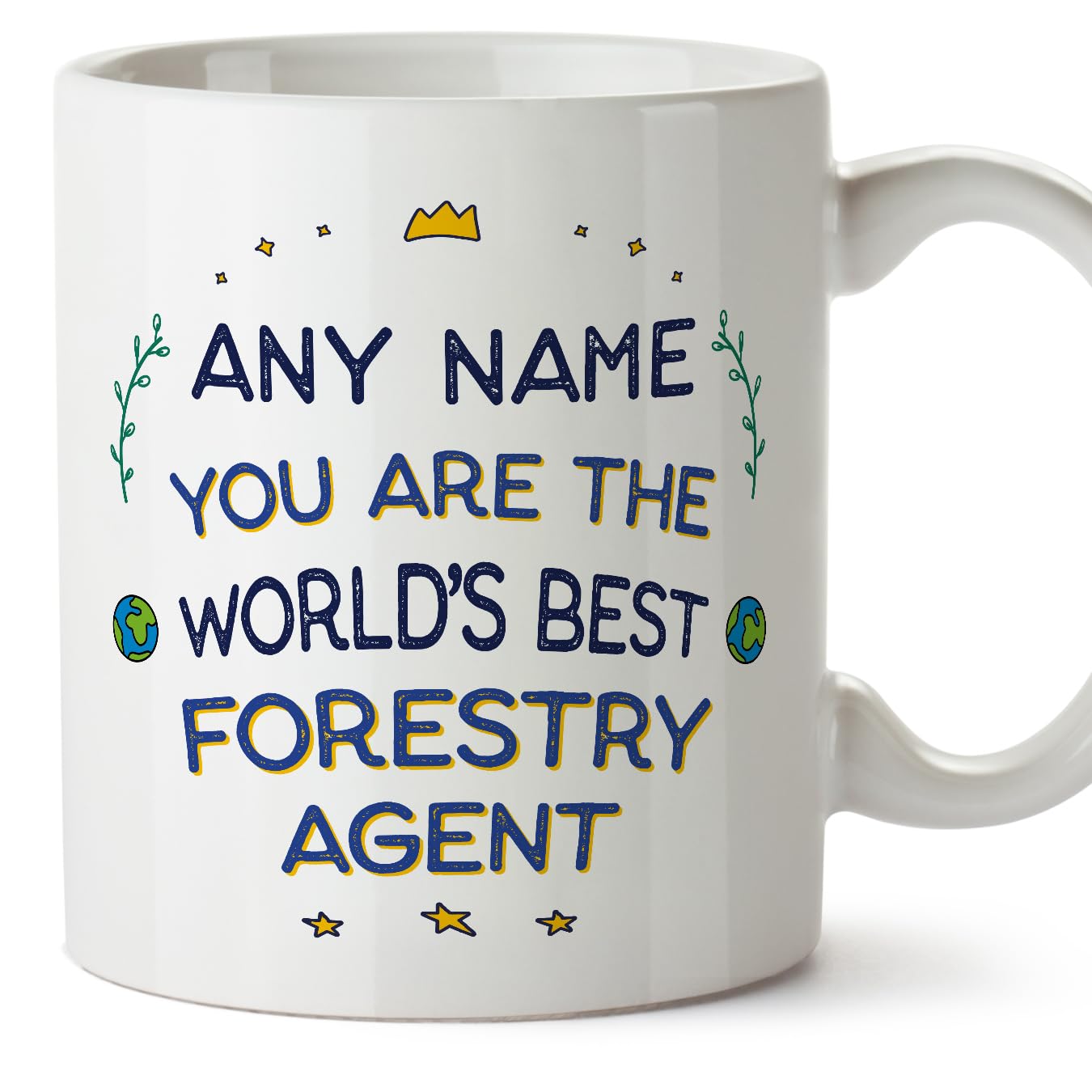 MUGFFINS Personalised Mug for Forestry Agent - in English - World's Best - Funny Custom Gift for Colleagues - Ceramic 11oz Mug