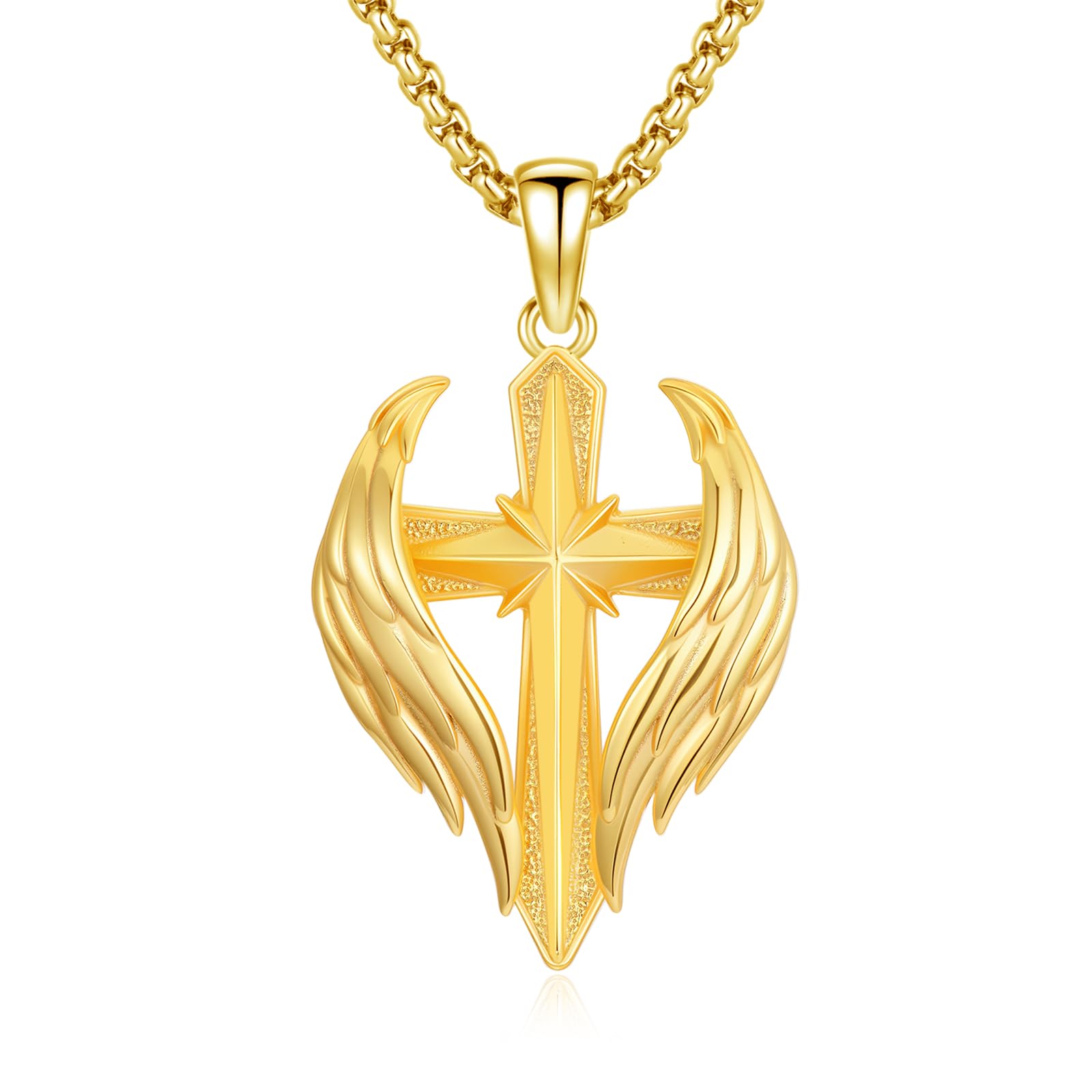Cadena de cruz de plata de ley 925, colgante de crucifijo, joyas para hombres y mujeres, con cadena de acero inoxidable