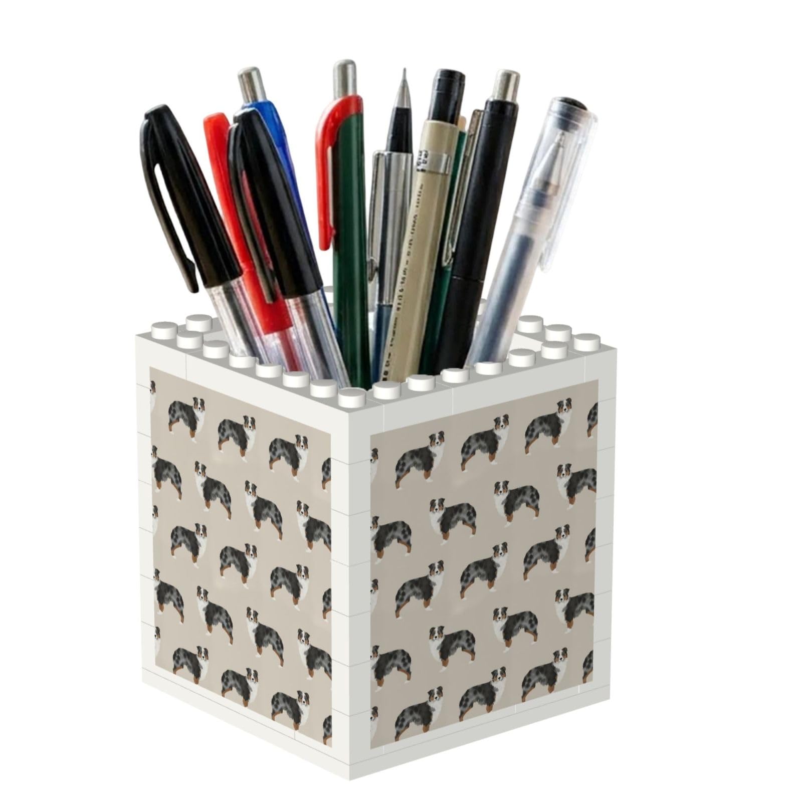 Poadnly Australian Shepherds Cute, Pen Pot Pencil Holder for Office Home School, Compact Desk Organiser for Office Stationery