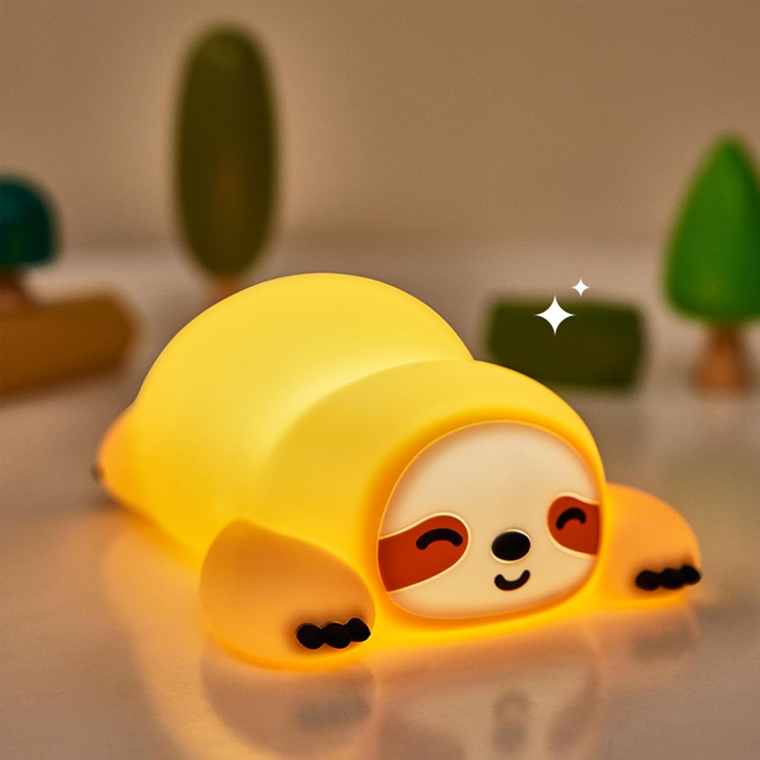 Cute Sloth Night Light, Squishy Sloth Novelty Animal Lamp, 3 Level Dimmable Nursery Nightlight with Timer, Food Grade Silicone Touch Night Light Fun Gifts for Kids Boys Girls Baby