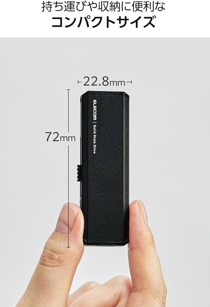 Amazon | エレコム 外付けSSD 500GB USB3.2 (Gen2)対応 スライド式