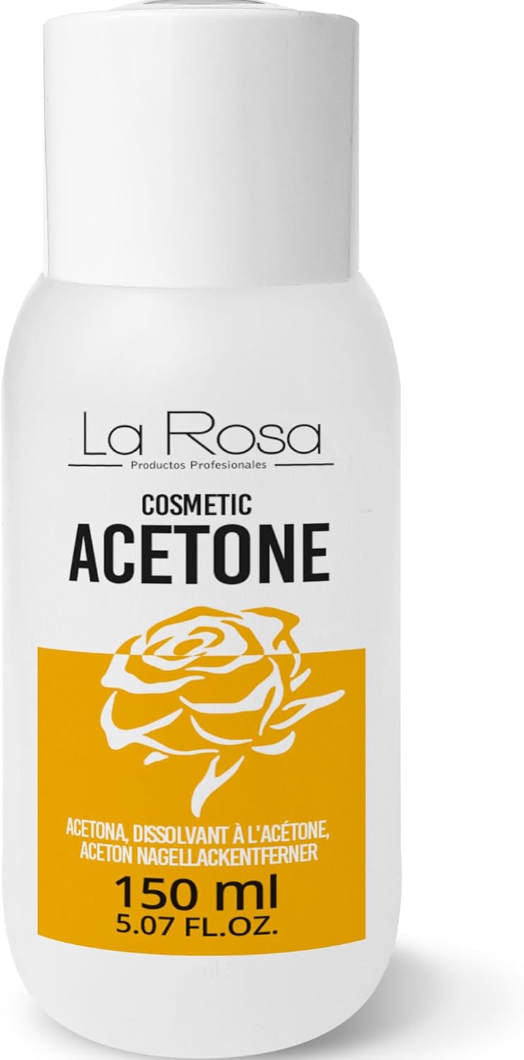 LaRosa COSMETISCHE ACETON 150 ml voor semi-permanente nagels: de sterkste formule met additieven die de nagels en de huid eromheen beschermen, Nagel Verwijderaar, limoengeur
