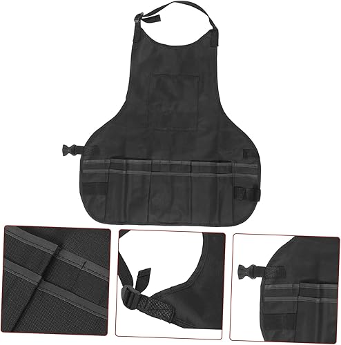 Miniatura 8 de ABOOFAN Adjustable Artist Apron with Tool Storage Oilproof Painting Work Clothes for Comfortable Use Black S