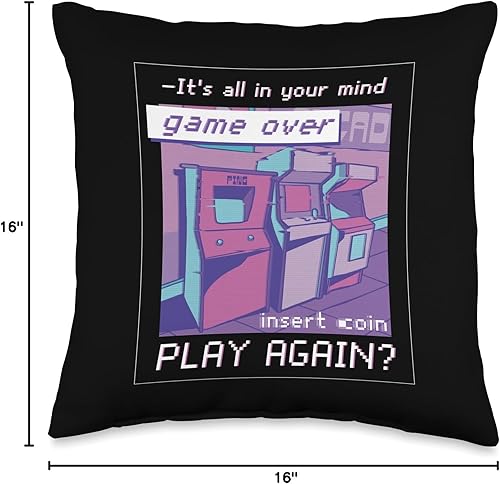 Miniatura 4 de Vaporwave Aesthetic Art Apparel & Accessories Retro Gaming Arcade Japonés Vaporwave Estética 80s almohada de tiro gráfico, 16x16, multicolor