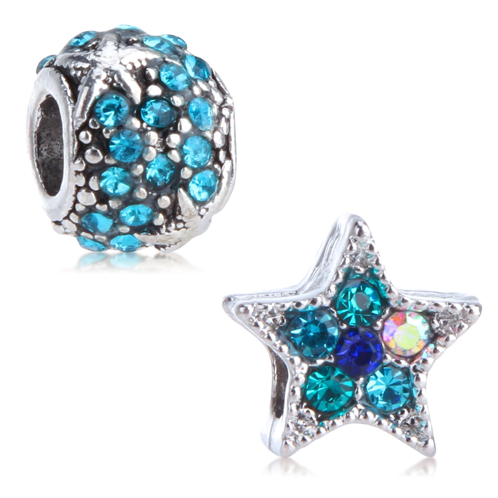 GlamHaven2PCS Sterling Silver Charm Letter Charm A-Z alphabet beads for Women's Bracelets and Necklaces Birthday gift Compatible with Pandora Bracelet DIY Beads