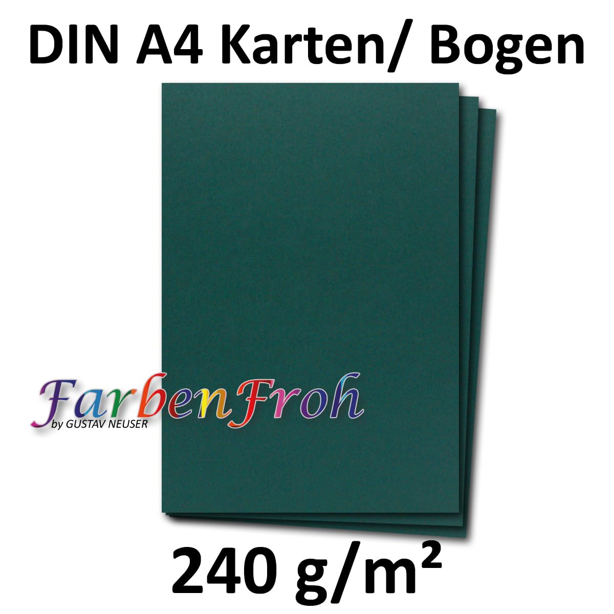 50 DIN A4 Plano Sheets - Petrol (Blue) - 225 g/m - 21 x 29.7 cm - Clay Paper Photo Card Craft Card - Colourful - Image 3