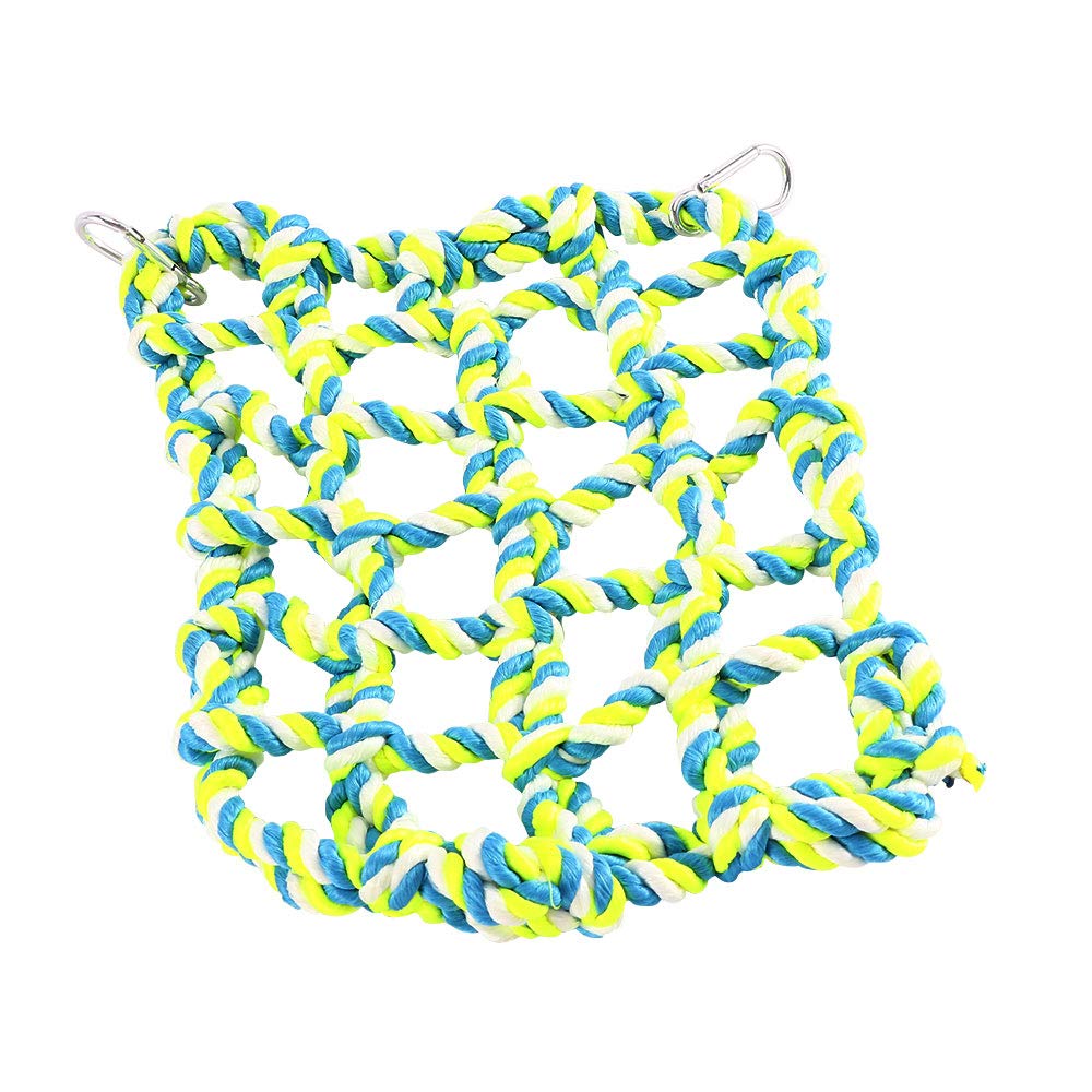Leadigol Bird Climbing Cotton Rope Net with Buckles, Bird Climbing Ladder Rope Hammock Hamster Swing Parrot Ladder Hammock Hanging Cage Rope Nets(Green)