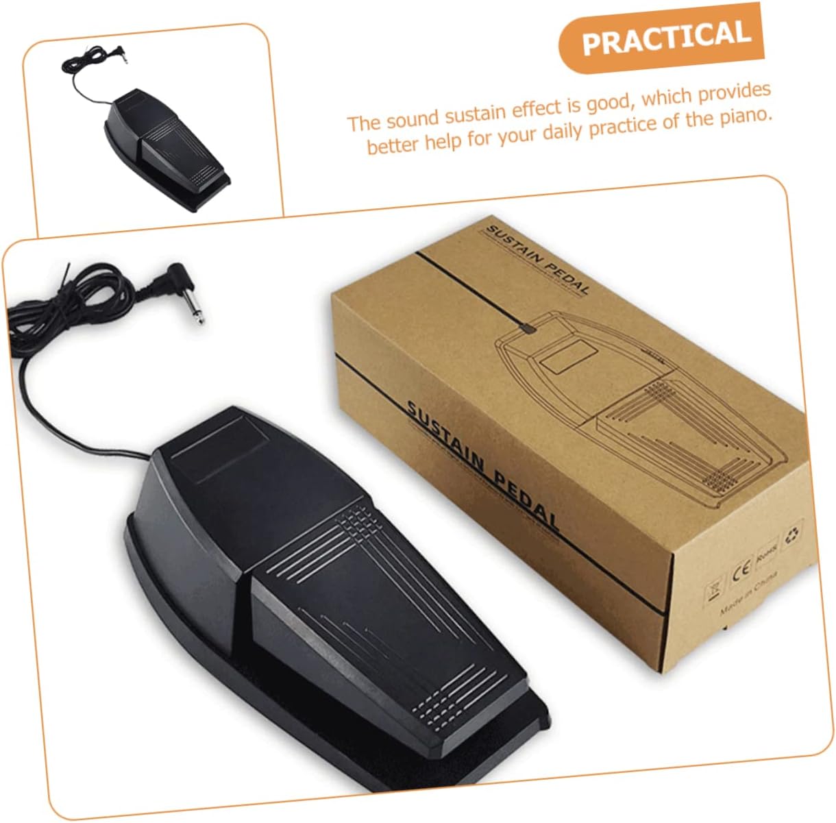 TOYANDONA Piano Sustain Pedal for Electronic Organs Portable Keyboard Footswitch Durable Non Slip Design for Digital Pianos Midi Keyboards Lightweight Compact for Easy Carrying