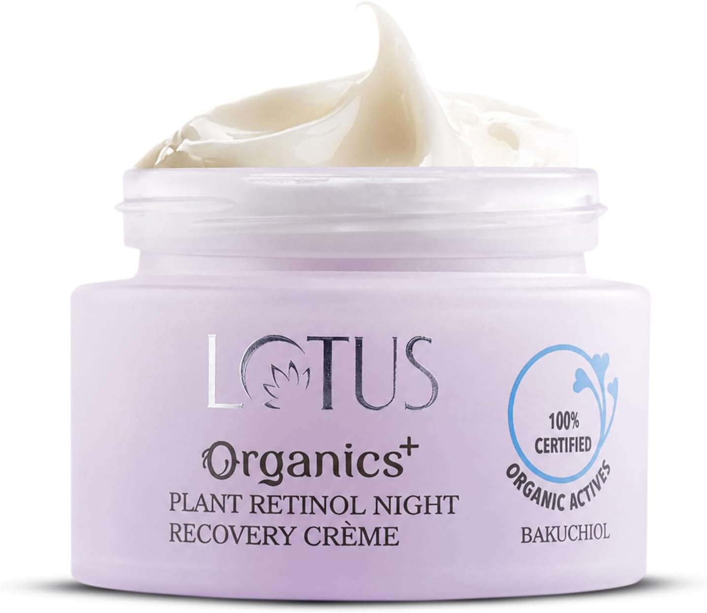 Lotus Organics+ Bakuchiol Plant Retinol Recovery Night Cream | Reduces Fine Lines & Wrinkles | Certified Organic | 30g