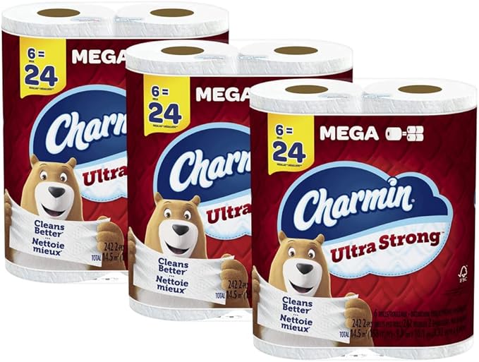 Charmin Toilet Paper, Ultra Strong, 18 Mega Rolls = 72 Regular Rolls