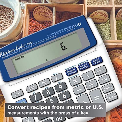 Calculated Industries 8305 Kitchencalc Pro Recipe Conversion And Culinary Math Calculator With 2 Digital Timers For Chefs, Culinary Students, Home Cooks, Bakers, Brewers And Bbqers | Recipe Scaling | Menu Planning | Portion Sizing #TOP4